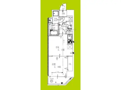 ARCA九条(1DK/5階)の間取り写真