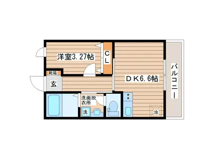 LAVULITE(1DK/1階)の間取り写真