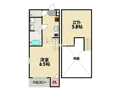 BLANCHEUR HASHIMOTO(1K/1階)の間取り写真