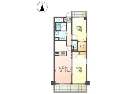CH石原II(2LDK/5階)の間取り写真