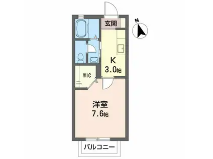 シャーメゾンWITH-K(1K/2階)の間取り写真