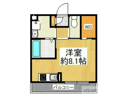 P-スマイルカーサ(ワンルーム/1階)の間取り写真