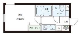 レピュア目黒本町レジデンス(1K/2階)の間取り写真