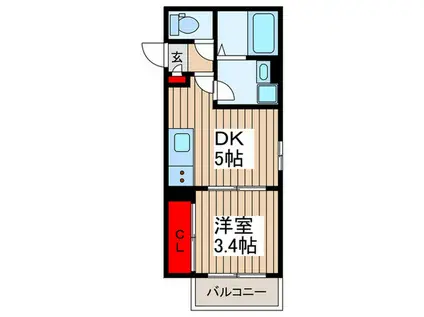 中央六丁目工事(1DK/1階)の間取り写真