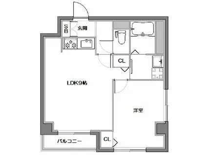 ルオント中野(1LDK/4階)の間取り写真