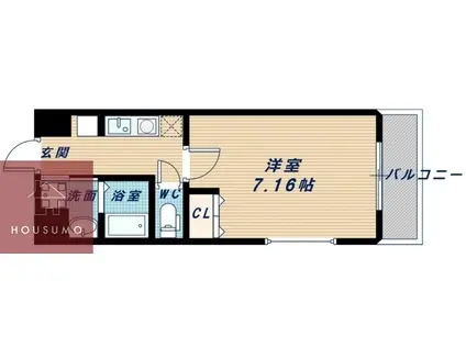 第3クリスタル三国駅前(1K/8階)の間取り写真