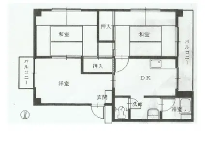 日比野コーポ(3DK/3階)の間取り写真
