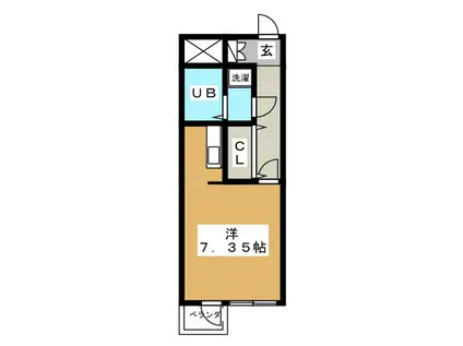 晴嵐荘(ワンルーム/3階)の間取り写真