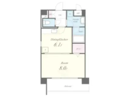 ビヤン北八代(1DK/1階)の間取り写真