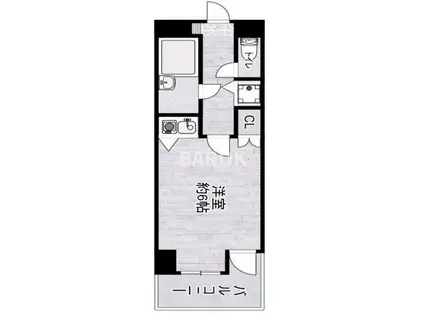 朝日プラザ博多VII(1K/4階)の間取り写真