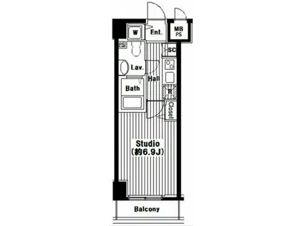 グランドガーラ芝公園(1K/5階)の間取り写真