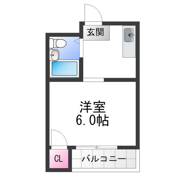 プレアール白鷺(1DK/2階)の間取り写真