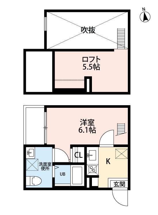 BELLECOUR(1K/2階)の間取り写真