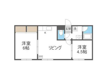 サザンシティ30(2LDK/2階)の間取り写真