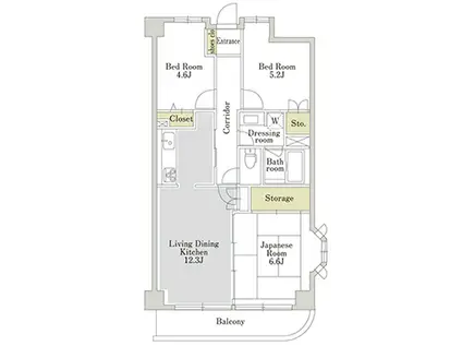 アーバンパーク三ツ池公園E棟(3LDK/3階)の間取り写真