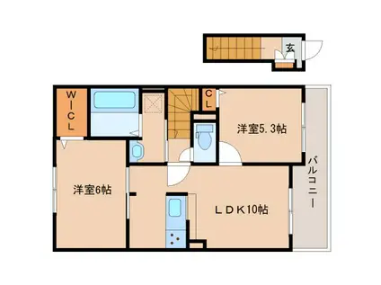 ドルチェ(2LDK/2階)の間取り写真