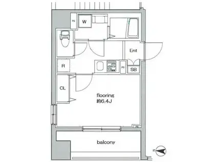 グランヴァン住吉駅前(1K/4階)の間取り写真