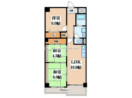 エリスハイム田中(3LDK/7階)の間取り写真