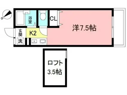 TKガーデンパレス(1K/2階)の間取り写真