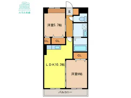 GRACIA M・K(2LDK/1階)の間取り写真