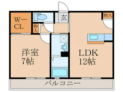 ヴィラ・コリーナ (1LDK/2階)の間取り写真