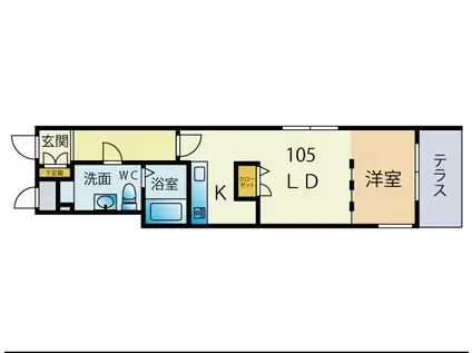 GRANPASEO大濠(1LDK/1階)の間取り写真