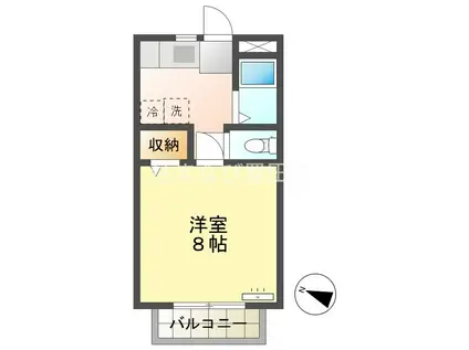 ハイツKTY III(1K/1階)の間取り写真