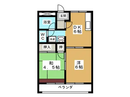 フォートレス21 A(2DK/2階)の間取り写真