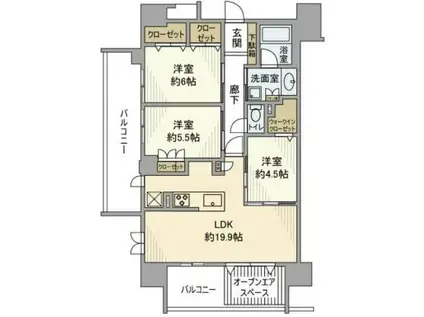 ヴェレーナ木場公園(3LDK/3階)の間取り写真