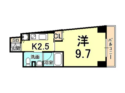 GROOVE MUKOGAWA(1K/4階)の間取り写真