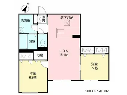 CIEL ET TERE (2LDK/1階)の間取り写真