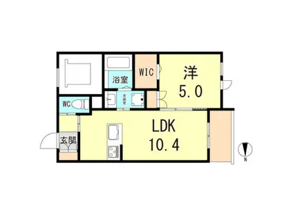 HEBEL GARDEN松山町(1LDK/2階)の間取り写真