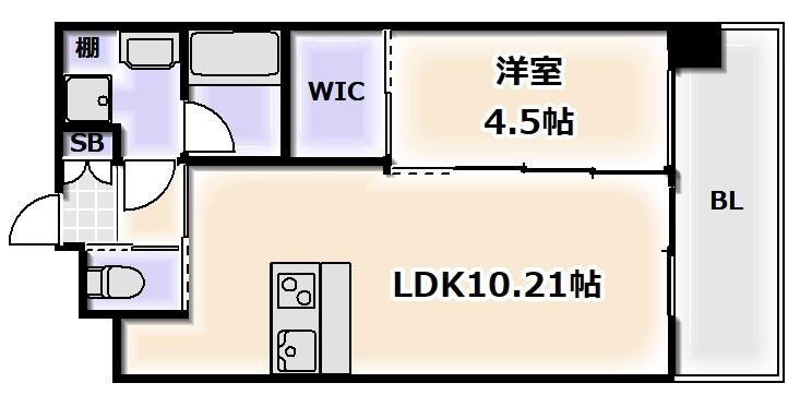 プレジオ大正(1LDK/12階)の間取り写真