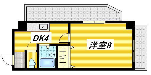 シャルマン出汐(1K/2階)の間取り写真