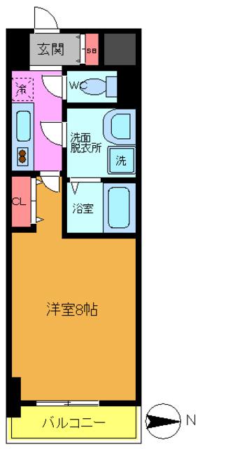 ドゥーエ西船橋(1K/3階)の間取り写真