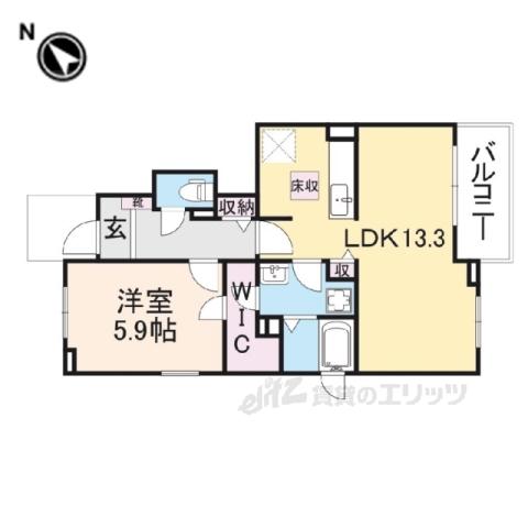 フラワー・レイ(1LDK/1階)の間取り写真