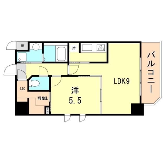 S-RESIDENCE神戸磯上通(1LDK/3階)の間取り写真
