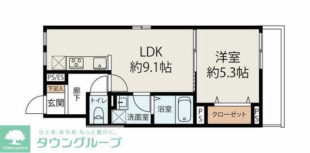 アンシエルI(1LDK/1階)の間取り写真