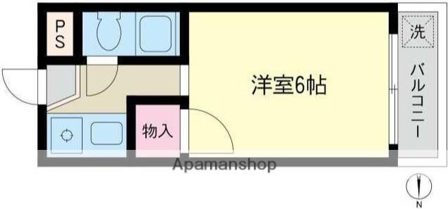 ヒルスミキ辻堂(ワンルーム/2階)の間取り写真