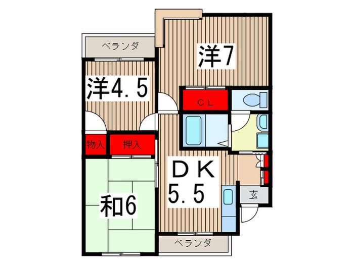 ファーストメゾン壱番館(3DK/2階)の間取り写真