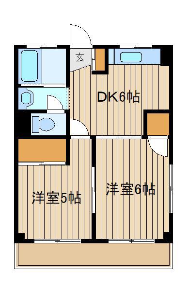 コーポ吉田(2DK/1階)の間取り写真
