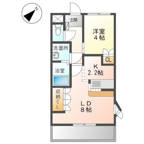 エスポアール白山(1LDK/1階)の間取り写真