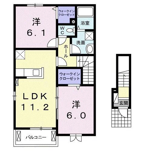キャトルフィーユ(2LDK/2階)の間取り写真