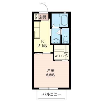 GRAND SOLEIL I(1K/1階)の間取り写真