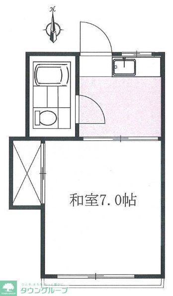 グリーンハイツ小川II(1K/2階)の間取り写真