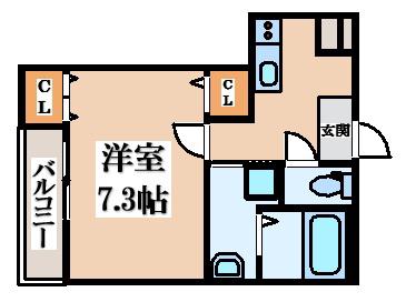 フジパレス鴻池新田駅北(1K/3階)の間取り写真