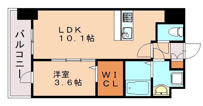 レジデンス22(1LDK/2階)の間取り写真