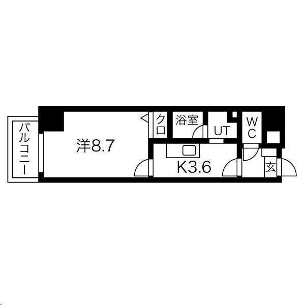 SANKYO国分町ビル(1K/10階)の間取り写真