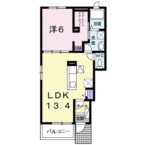 シュトラール(1LDK/1階)の間取り写真