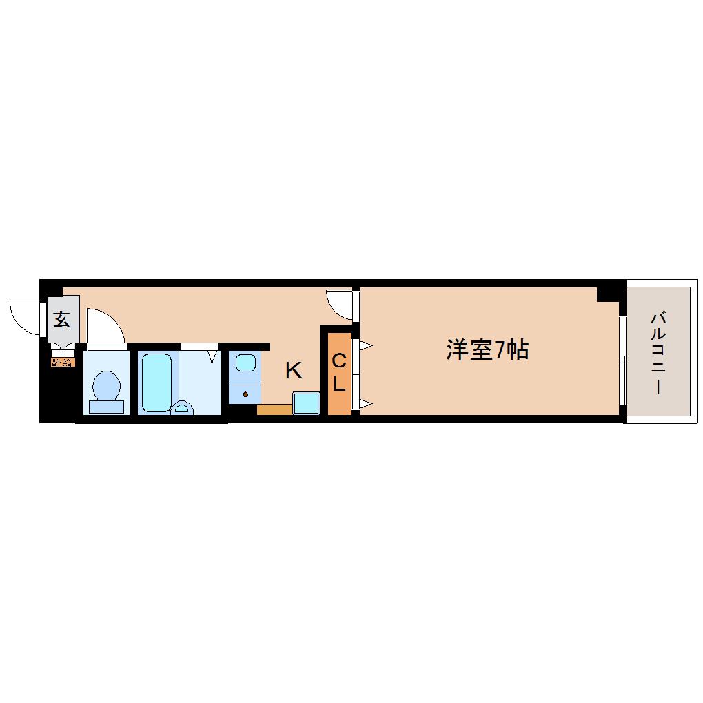 ヤマセンビル(1K/4階)の間取り写真
